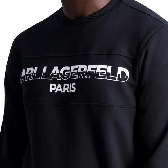 Karl Lagerfeld Black Sweatshirt with White Logo - Size Large - Picture 1 of 9